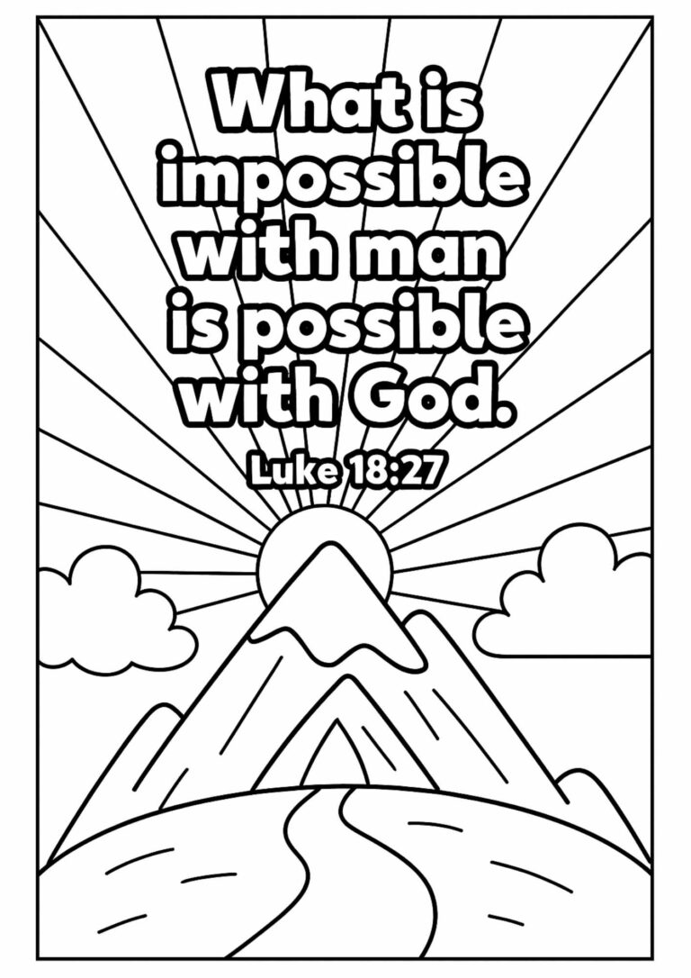 What Is Impossible With Man Is Possible With God – Luke 18:27 Coloring Page