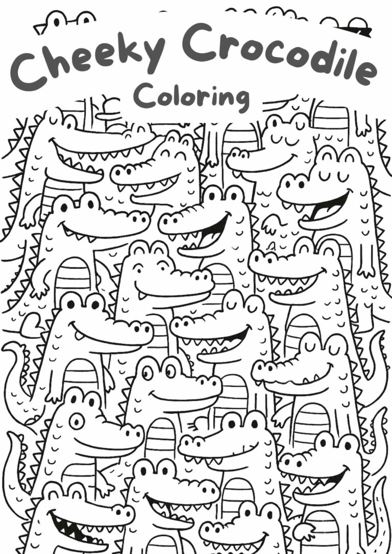 Cheeky Crocodile Coloring Page – Free Printable for Kids