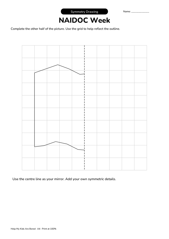 NAIDOC Week Symmetry Drawing