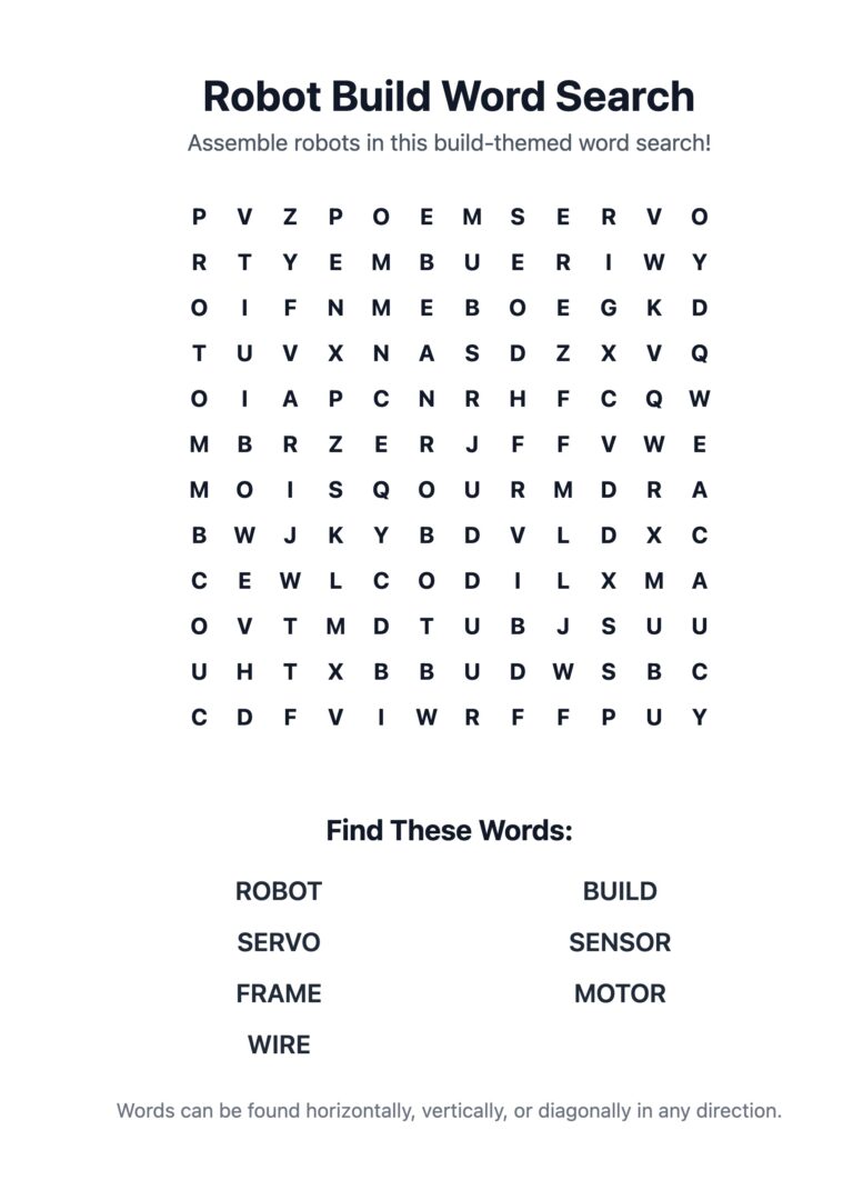 Robot Build Word Search