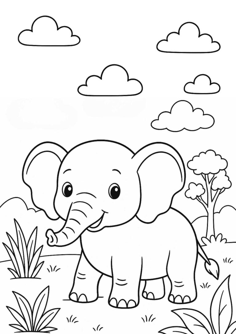 Free Elephant Coloring Page – Gentle Giant Fun for Kids!