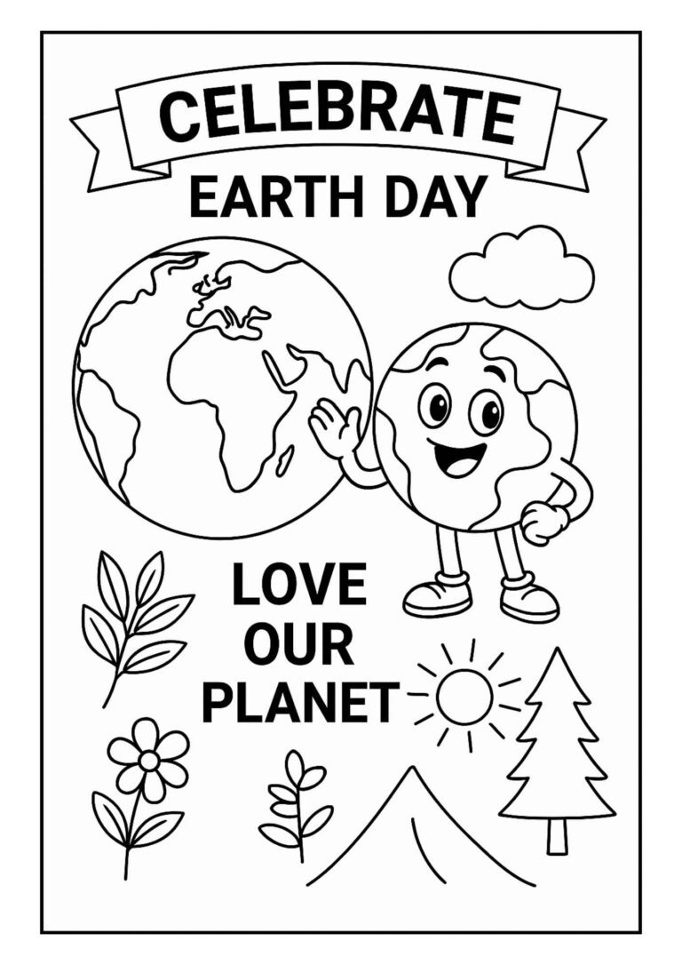Celebrate Earth Day – Free Printable Colouring Page for Kids