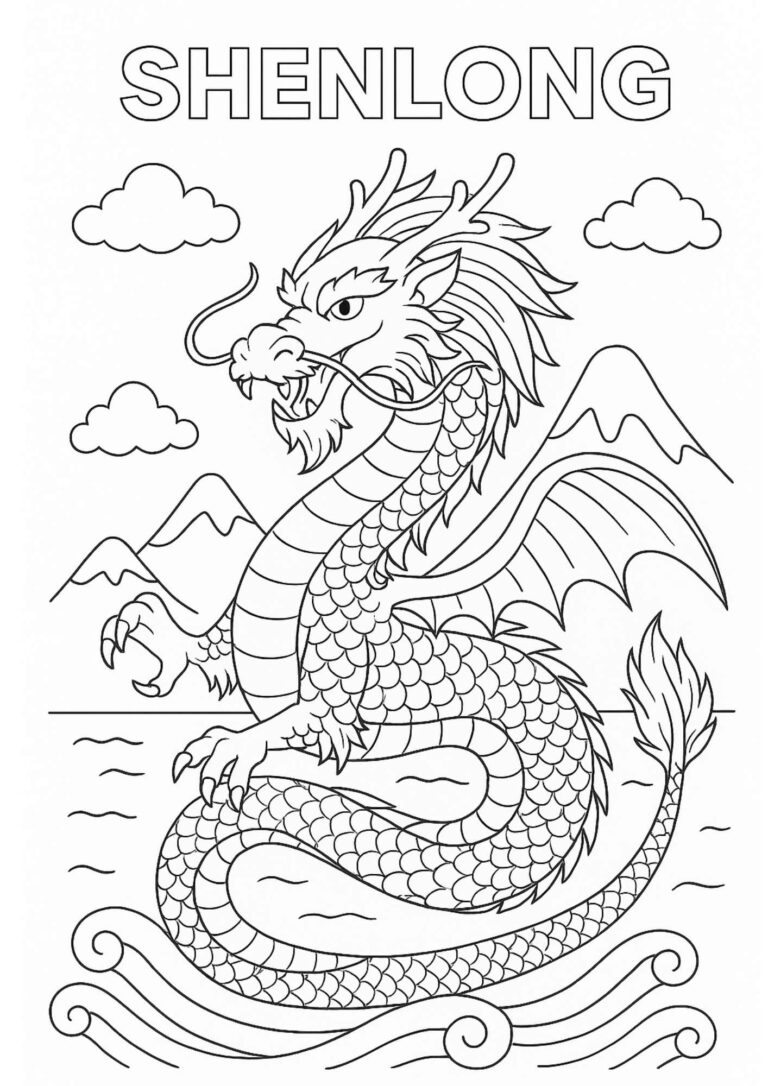 Shenlong Coloring Page – Free Printable Chinese Dragon for Kids