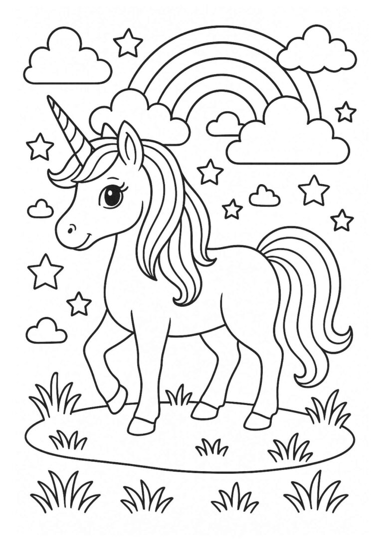 Free Printable Unicorn Coloring Page for Kids