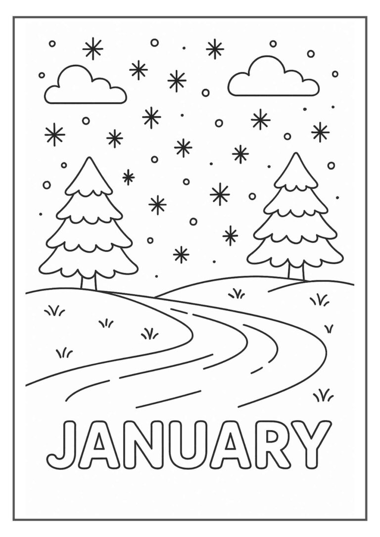 Free Monthly Coloring Pages – January to December Printables for Kids