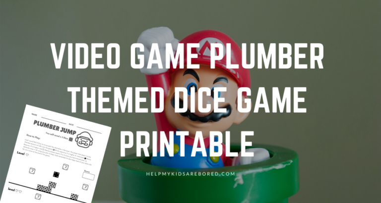 Video Game Plumber Themed Dice Game Printable