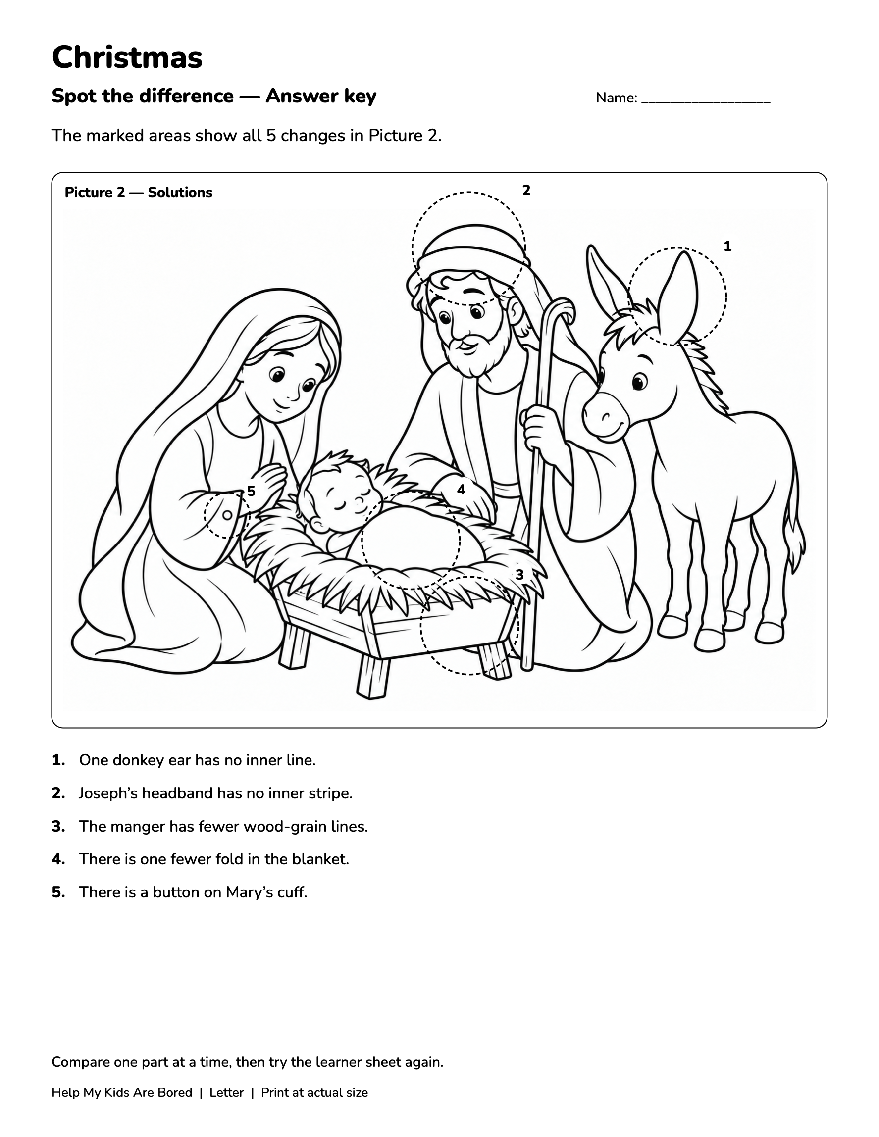 Christmas Spot the Difference — Free Printables
