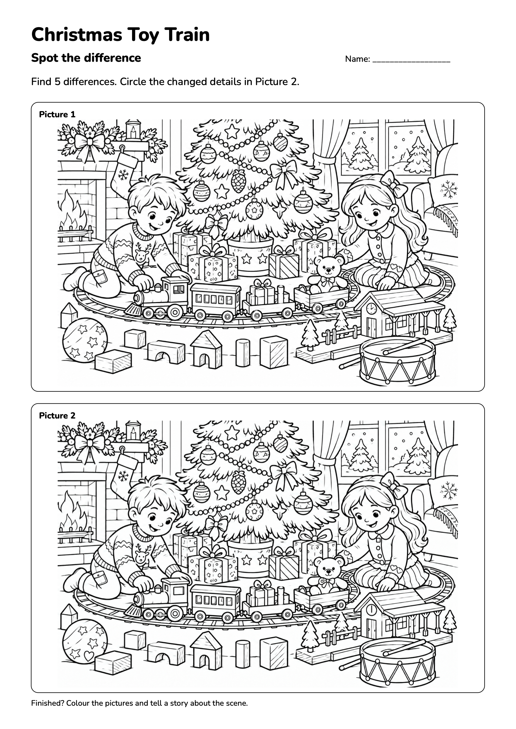 Christmas Toy Train — Christmas Spot the Difference