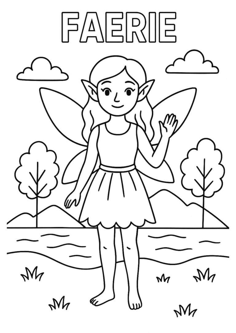Faerie Coloring Page – Free Printable Magical Creature for Kids