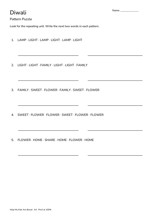 Diwali Pattern Puzzle