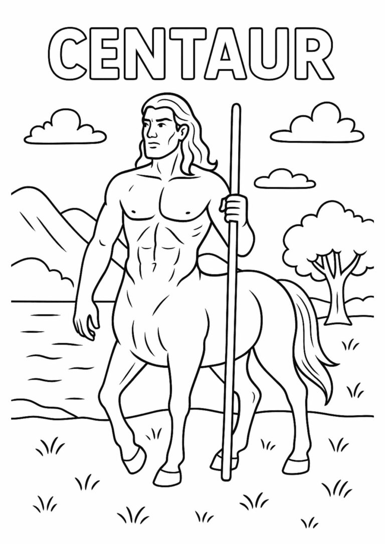 Centaur Coloring Page – Free Printable Mythical Creature for Kids