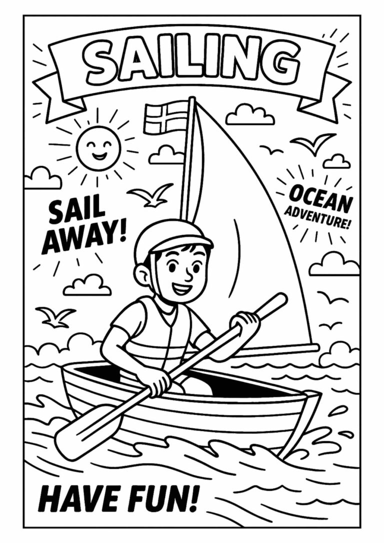 Sailing Coloring Page – Free Printable for Ocean Sports!