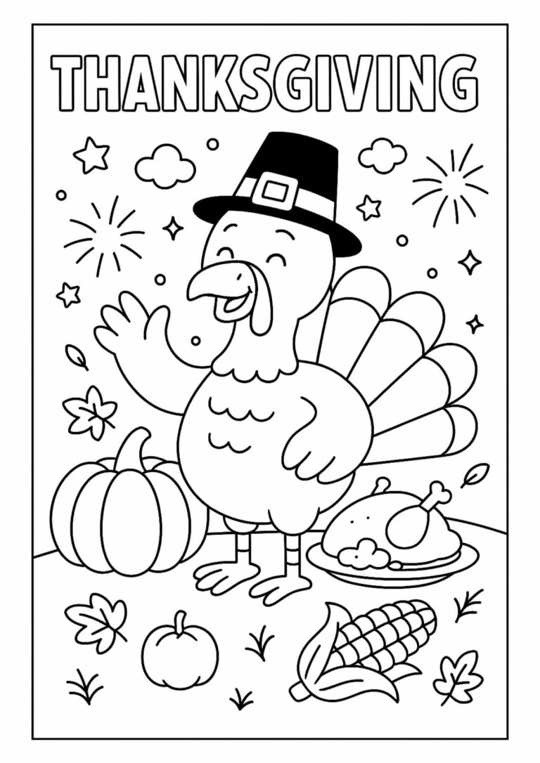 Thanksgiving – Free Coloring Page for Kids (Printable!)