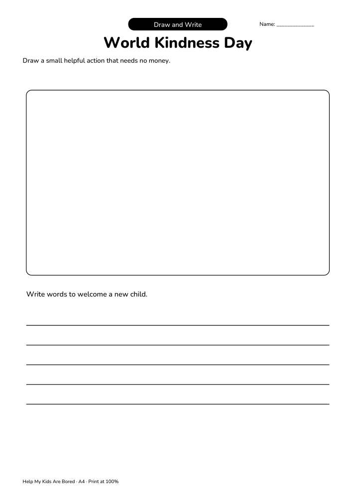 World Kindness Day Draw and Write