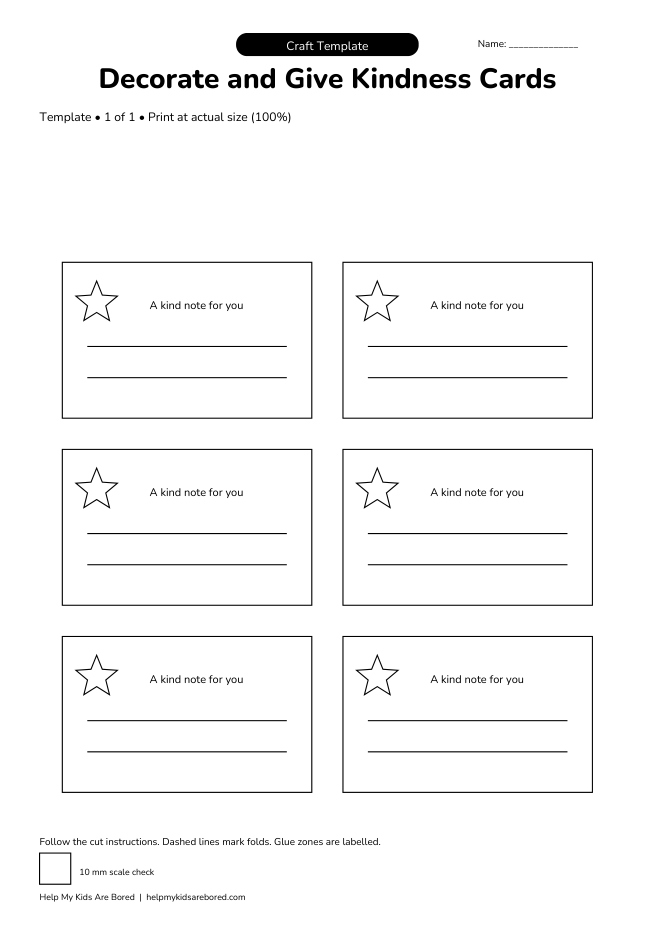 Decorate and Give Kindness Cards