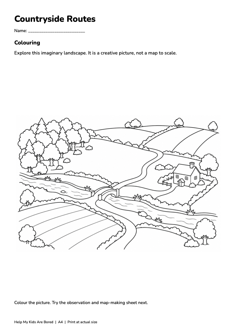 Countryside Routes — Geography Colouring and Map Activity Pack | Free ...