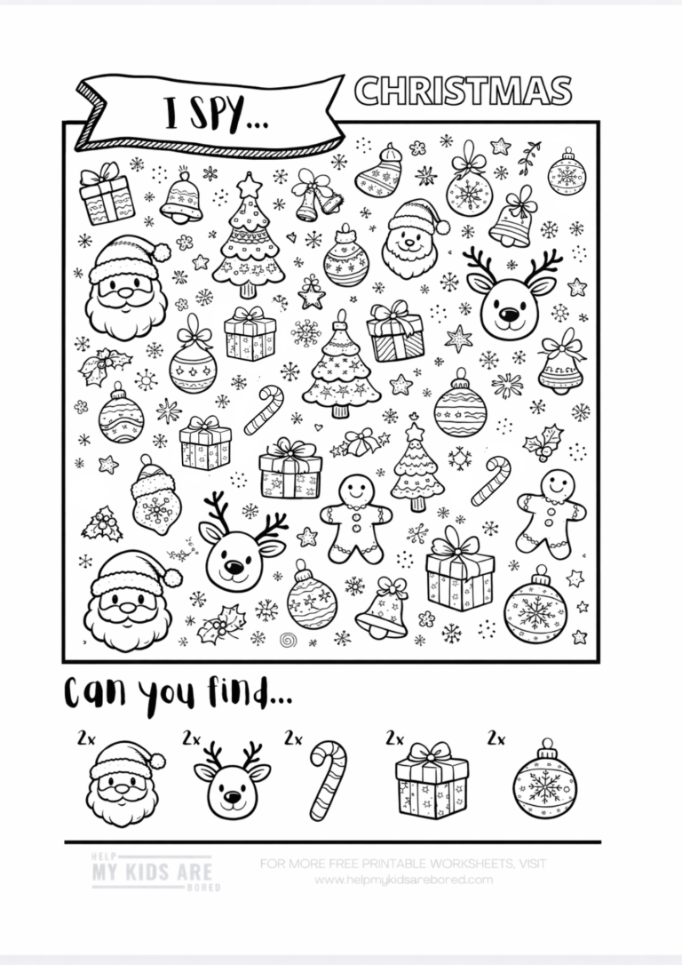 I Spy Christmas – Free Printable Christmas Activity for Kids