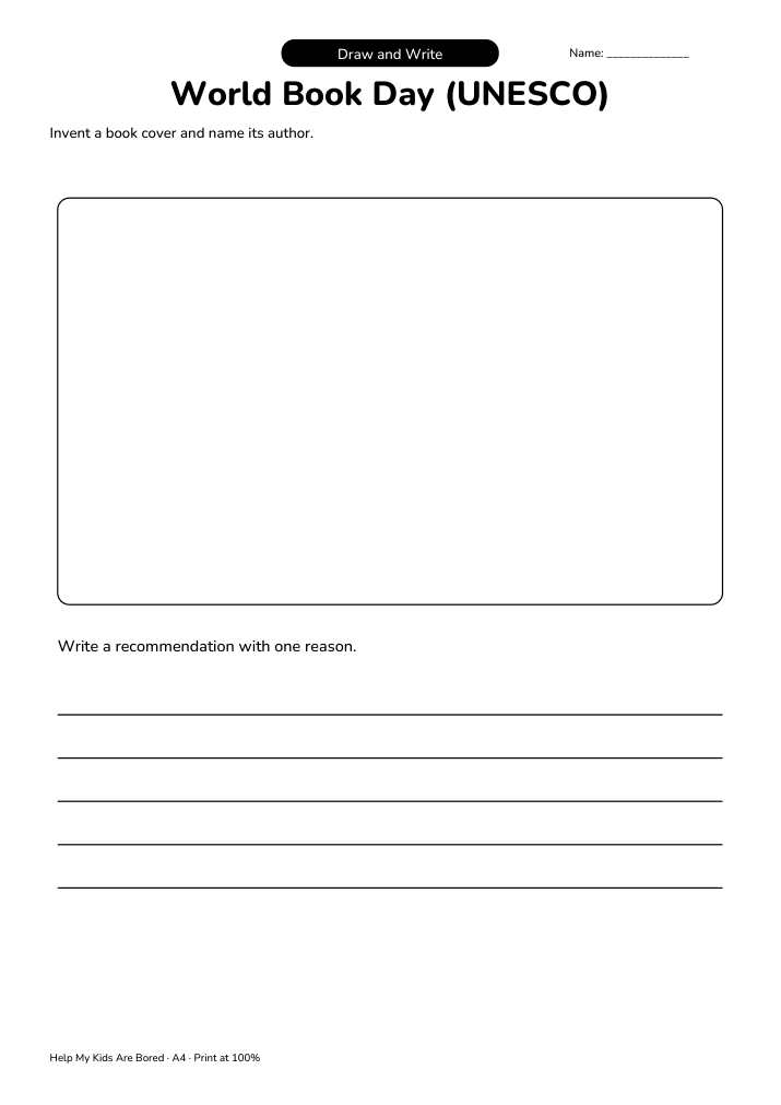 World Book Day (UNESCO) Draw and Write
