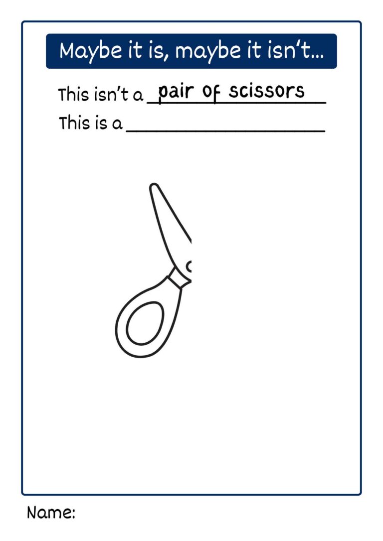 Maybe It Is, Maybe It Isn’t… “This Isn’t a Pair of Scissors” Creative Thinking Worksheet for Kids