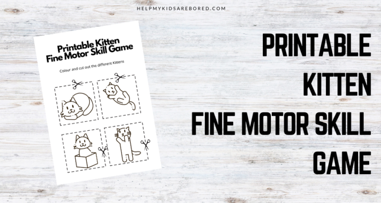 Printable Kitten Fine Motor Skill Game - Free Download