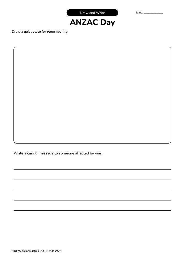 ANZAC Day Draw and Write