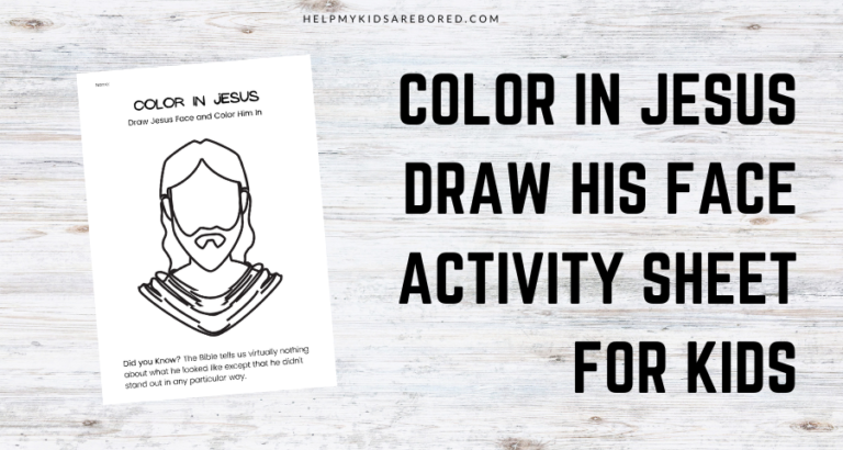 Color In Jesus Draw His Face Activity Sheet for Kids