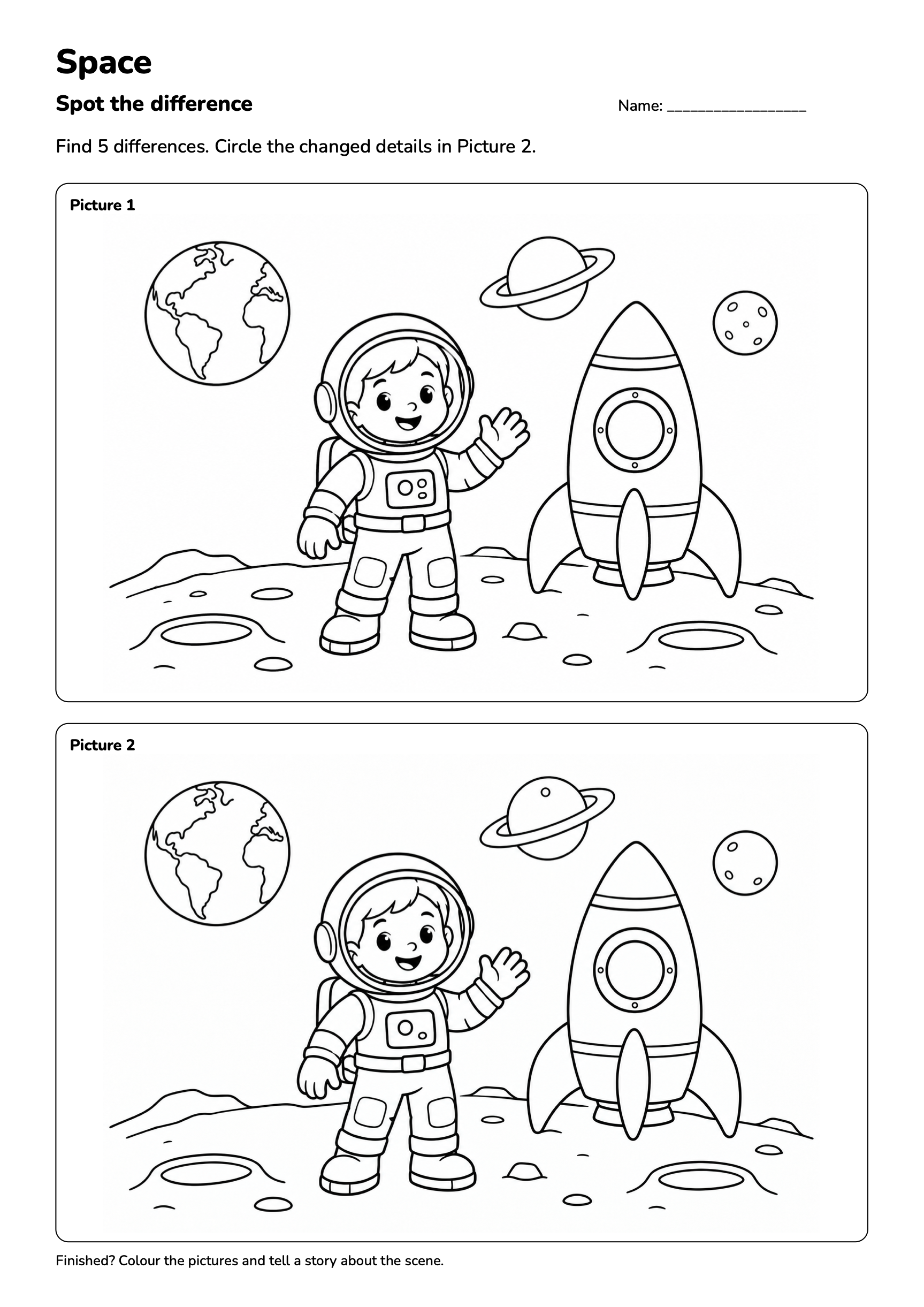 Scapce Lettering Space Spot the Difference — Free Printables