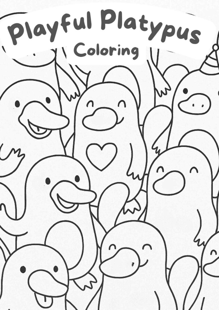 Playful Platypus Coloring Page – Free Printable for Aussie Animal Fun