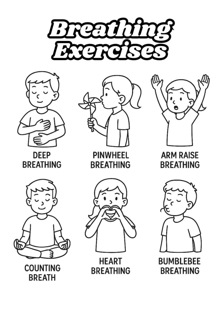 Free Breathing Exercises Printable for Kids – Calm Down and Focus with Fun Techniques