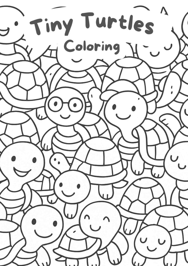 Tiny Turtles  Coloring Page – Free Printable for Kids to Enjoy