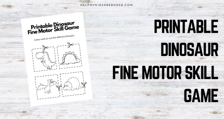 Printable Dinosaur Fine Motor Skill Game - Free Download