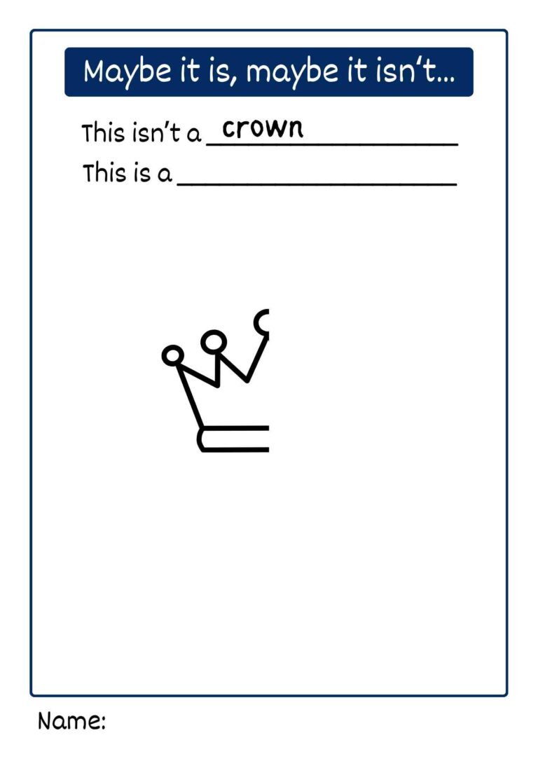 Maybe It Is, Maybe It Isn’t… Crown Creative Thinking Worksheet