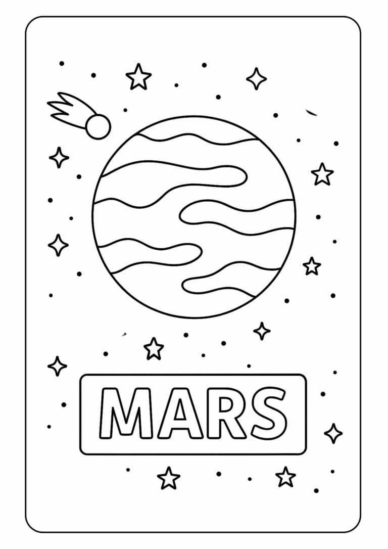 Free Mars Coloring Page Printable – Learn About the Red Planet with This Fun Worksheet
