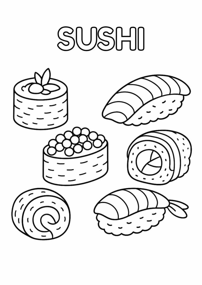 Sushi Coloring Worksheet for Kids – Free Printable
