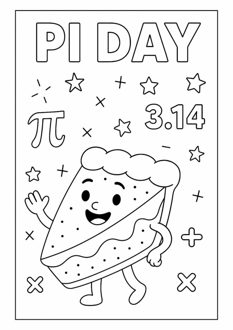 Pi Day – Free Coloring Page for Kids (Printable!)