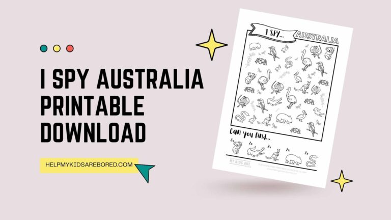FREE PRINTABLE I SPY AUSTRALIA ACTIVITY DOWNLOAD
