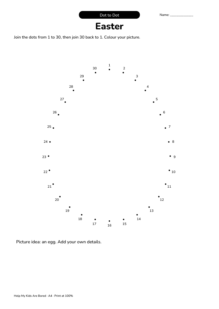 Easter Dot to Dot