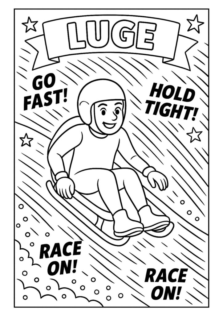 Luge Coloring Page – Free Printable for Speed-Loving Kids!