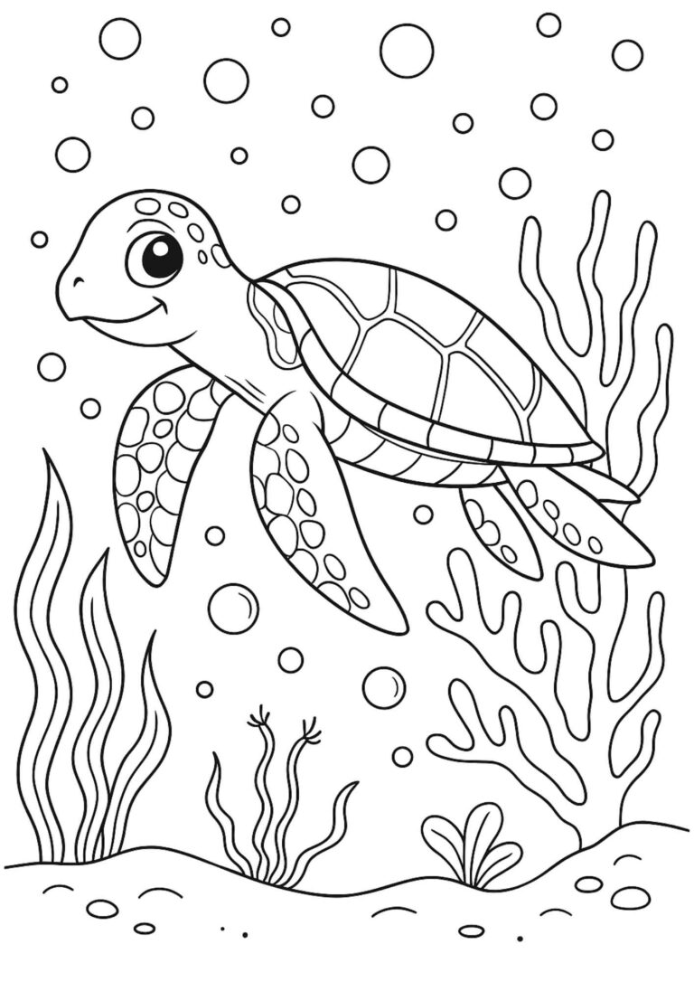 Free Sea Turtle Coloring Page – Underwater Ocean Fun for Kids