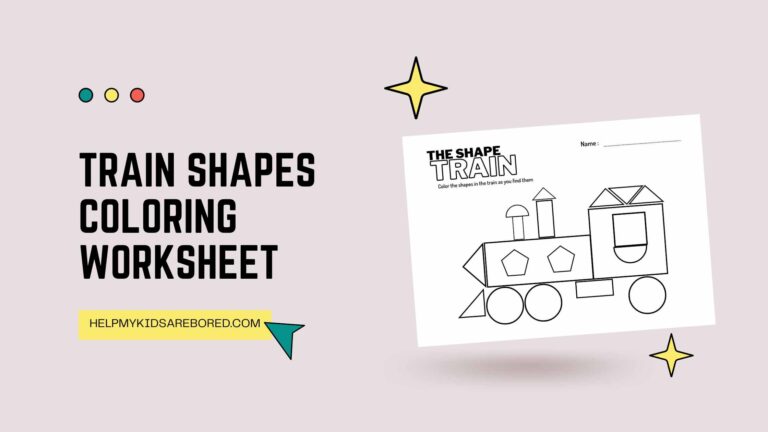 Train Shapes Coloring Worksheet Fun Activity Primary School
