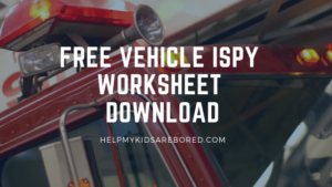 Free Vehicle ISPY Worksheet Download