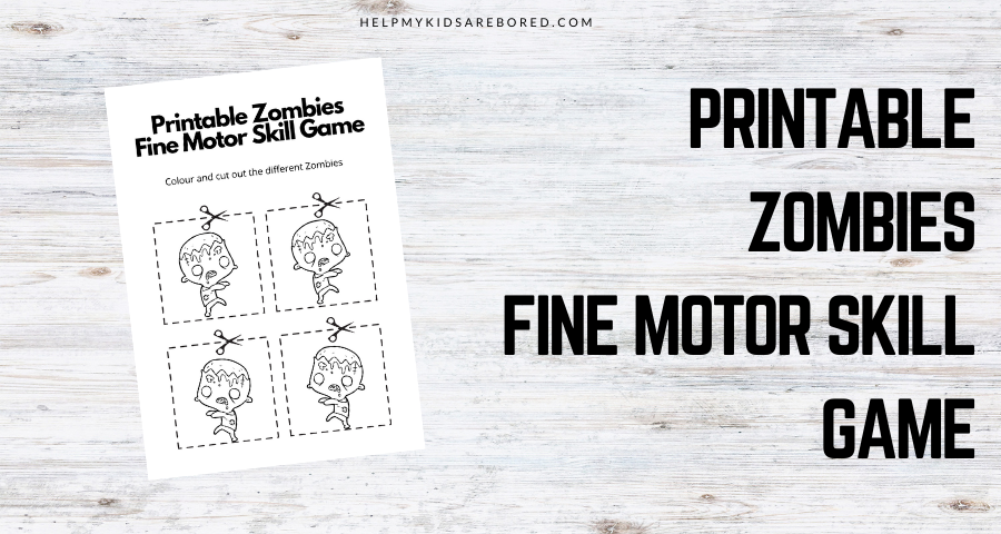 Printable Zombies Fine Motor Skill Game