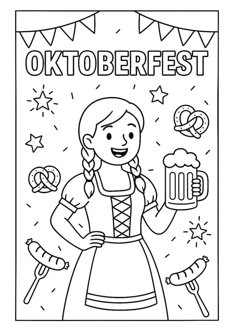 Oktoberfest – Free Coloring Page for Kids (Printable!)