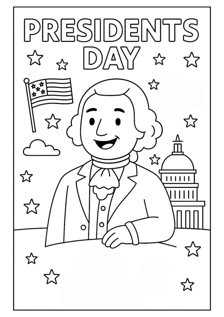 Presidents Day – Free Coloring Page for Kids (Printable!)