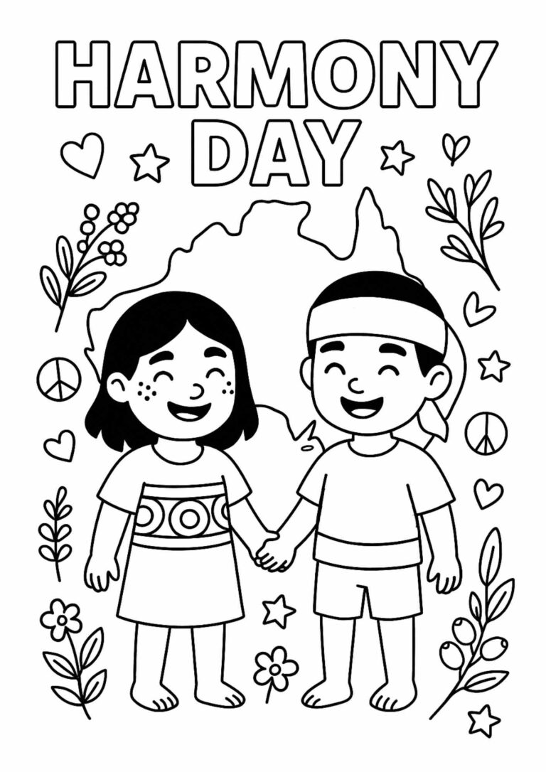 Harmony Day – Free Coloring Page for Kids (Printable!)