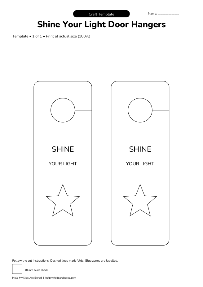 Shine Your Light Door Hangers