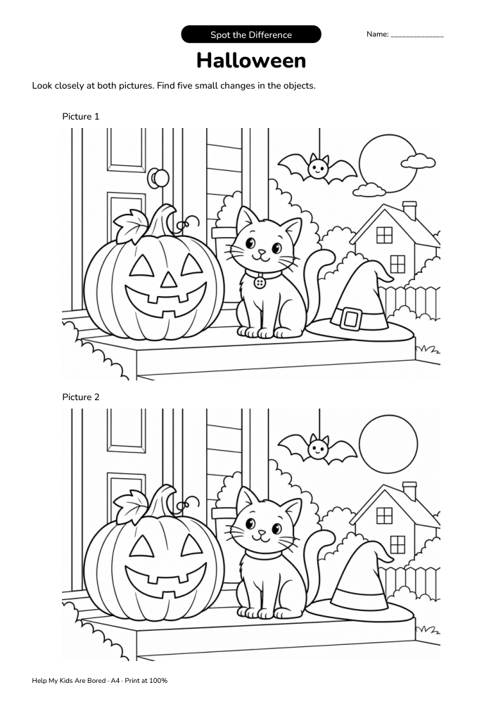 Halloween — Friendly pumpkin porch Spot the Difference