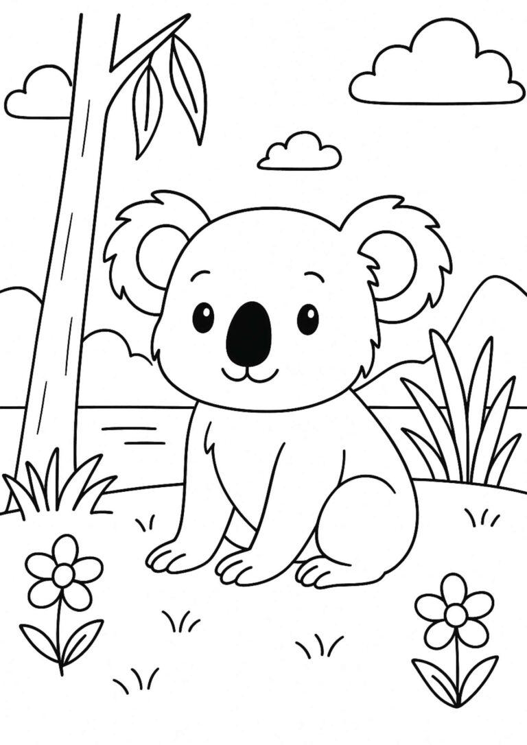 Free Koala Coloring Page – Cute Aussie Animal Printable for Kids!
