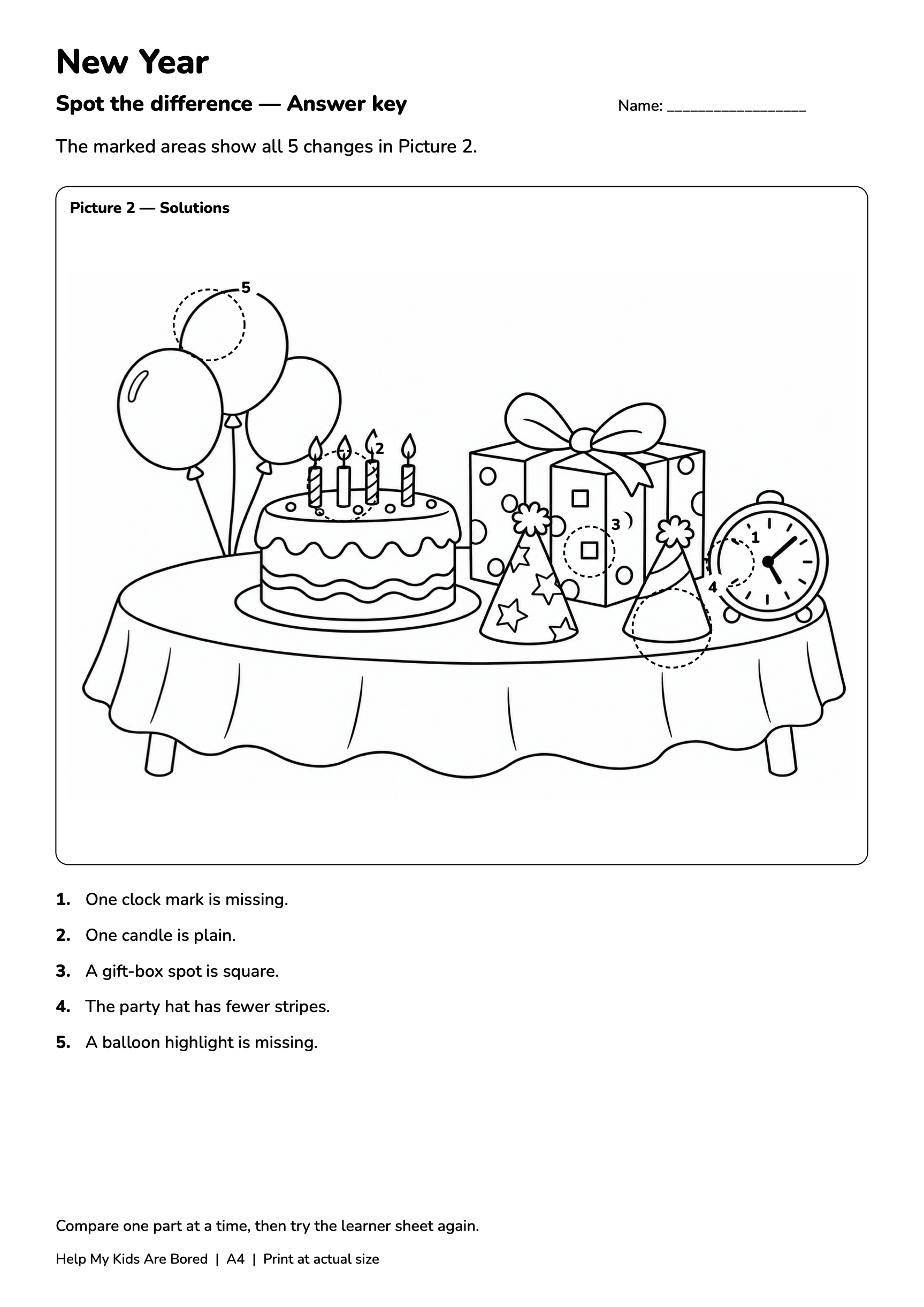 New Year Spot the Difference — Free Printables