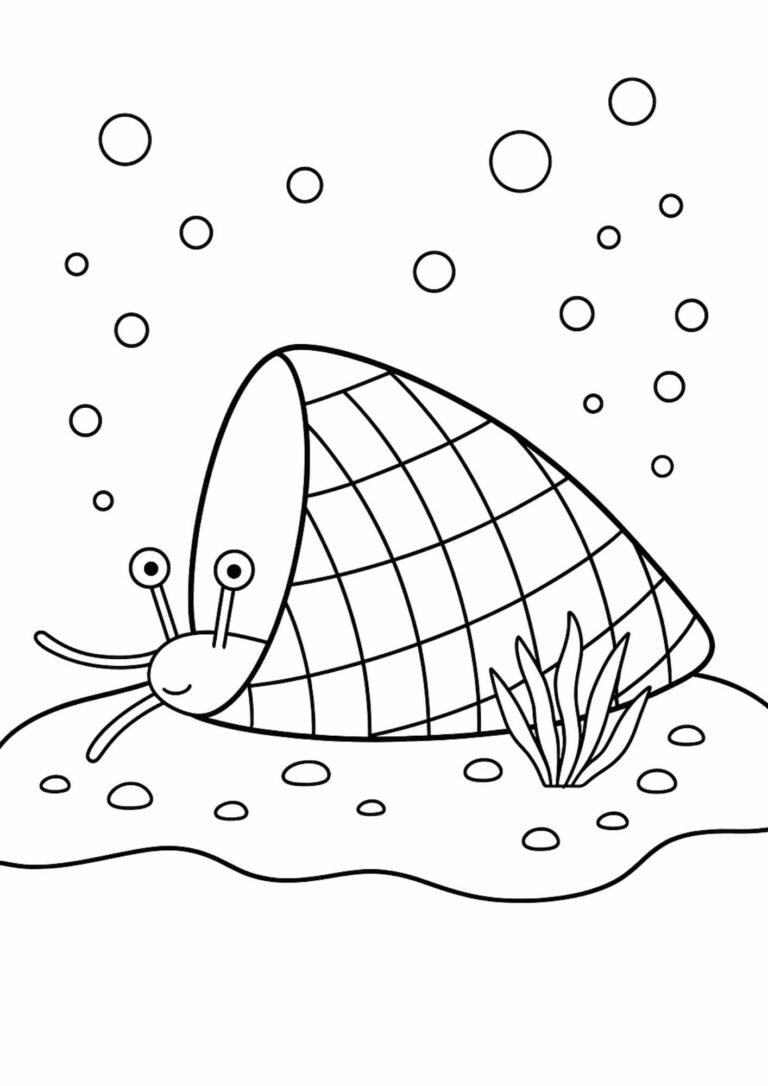 Free Cone Snail Coloring Page – Unique Ocean Creature Printable for Kids